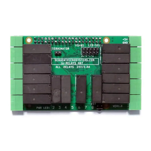 Sequent Microsystems 16 Relays 2A/24V 8-Layer Stackable HAT for Raspberry Pi