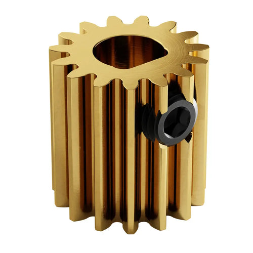 ServoCity 2301 Series Brass, MOD 0.8 Pinion Gear (6mm D-Bore, 15 Tooth)