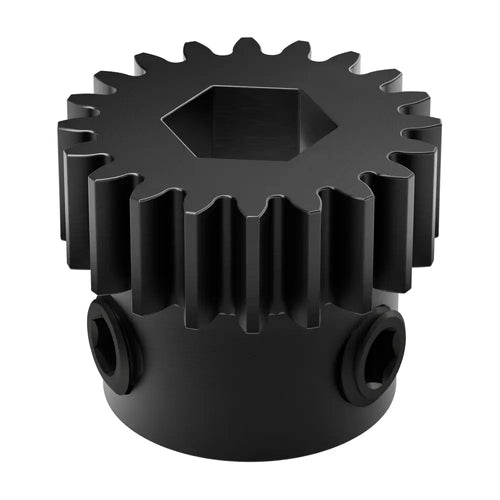 ServoCity 2303 Series Steel, MOD 0.8 Pinion Gear (8mm REX™ Bore, 20 Tooth)