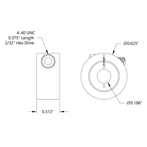 ServoCity 0.1875" (3/16) Steel Clamp Collar