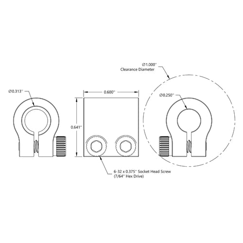 ServoCity 0.250" to 0.3125" Clamping Shaft Coupler