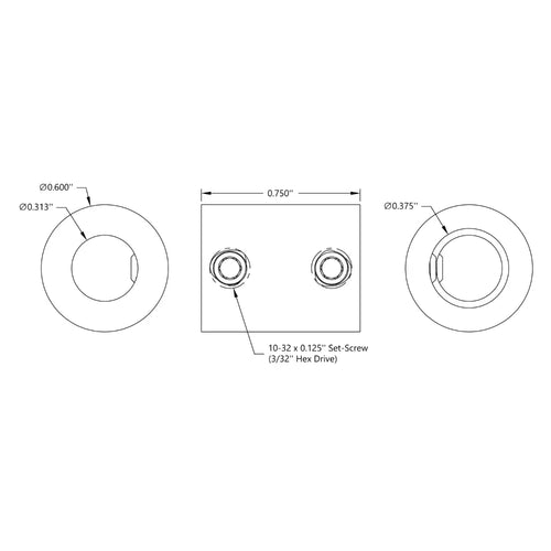 ServoCity 0.3125" to 0.375" Set-Screw Shaft Coupler