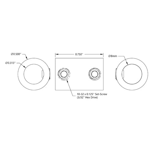 ServoCity 0.3125" to 8mm Set-Screw Shaft Coupler