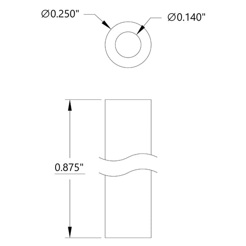 ServoCity 0.875" Length, 1/4" OD Spacers for