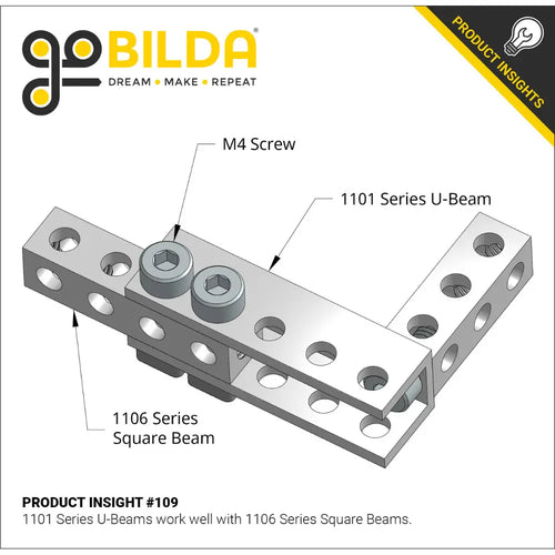 ServoCity 1101 Series U-Beam (7 Hole, 56mm Length)