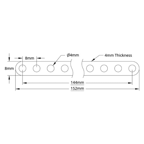 ServoCity 1102 Series Flat Beam (19 Hole, 152mm Length) - 2 Pack