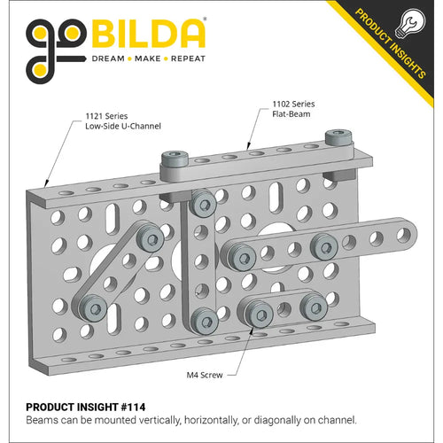 ServoCity 1102 Series Flat Beam (6 Hole, 48mm Length) - 2 Pack