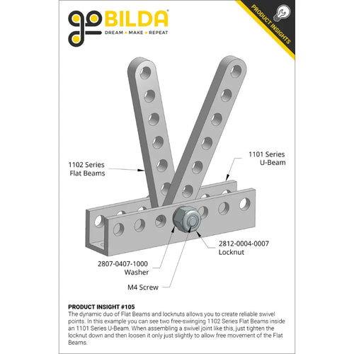 ServoCity 1102 Series Flat Beam (6 Hole, 48mm Length) - 2 Pack