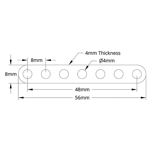ServoCity 1102 Series Flat Beam (7 Hole, 56mm Length) - 2 Pack