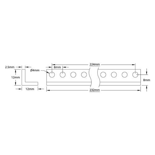 ServoCity 1103 Series L-Beam (29 Hole, 232mm Length) - 2 Pack