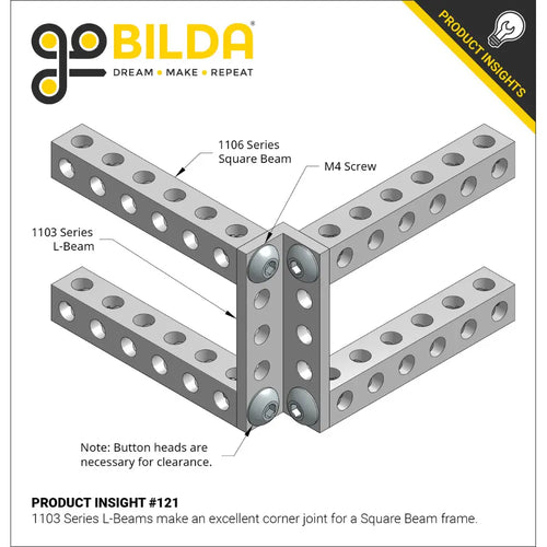 ServoCity 1103 Series L-Beam (29 Hole, 232mm Length) - 2 Pack