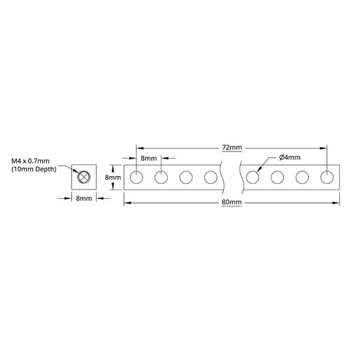 ServoCity 1106 Series Square Beam (10 Hole, 80mm Length)