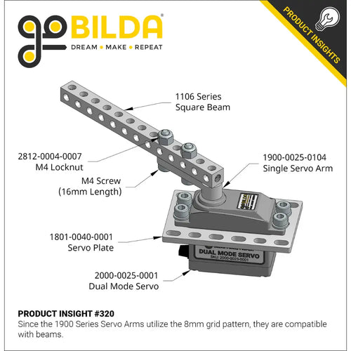 ServoCity 1106 Series Square Beam (10 Hole, 80mm Length)