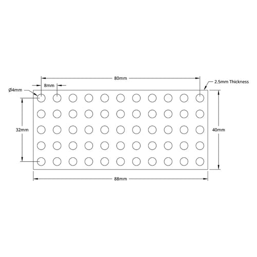 ServoCity 1116 Series Grid Plate (5 x 11 Hole, 40 x 88mm)