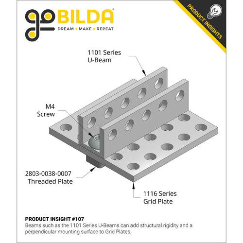 ServoCity 1116 Series Grid Plate (5 x 11 Hole, 40 x 88mm)