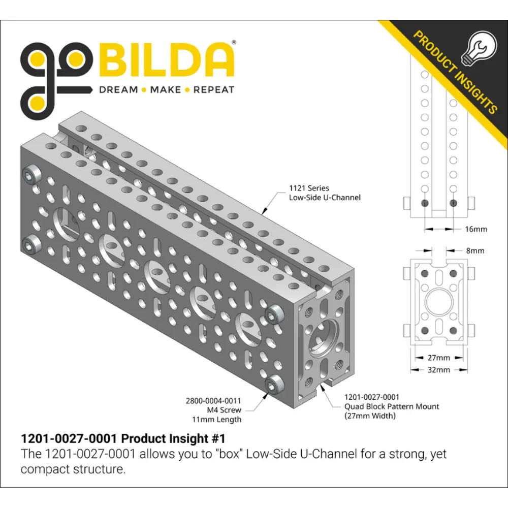 ServoCity 1201 Series Quad Block Pattern Mount (27-1)