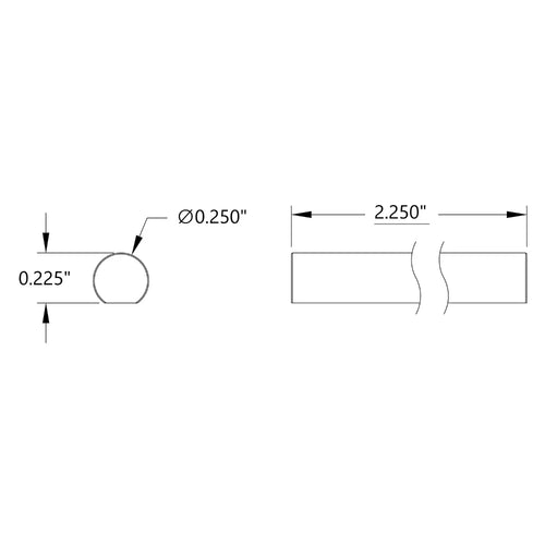ServoCity 1/4" D-Shaft (Stainless Steel, 2-1/4" Length)