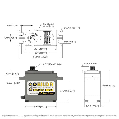 ServoCity 2000 Series 5-Turn, Dual Mode Servo (25-4, Super Speed)