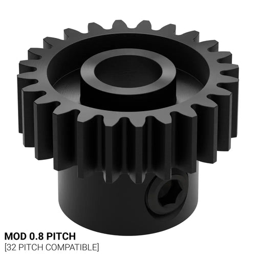ServoCity 2303 Series, MOD 0.8 Pinion Gear (1/4" Round Bore, 24 Tooth)