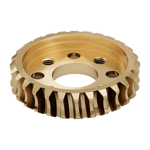 ServoCity 2314 Series Brass, MOD 1.25, Hub Mount Worm Gear (14mm Bore, 28 Tooth)