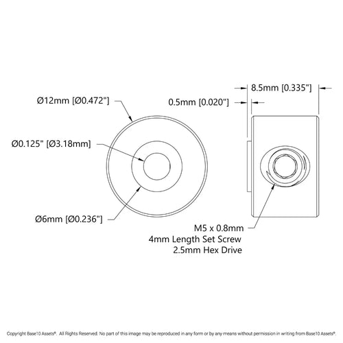 ServoCity 2920 Series Steel Set-Screw Collar (1/8" Bore) - 2 Pack