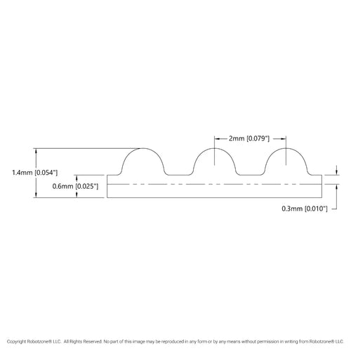 ServoCity 2mm Pitch GT2 Timing Belt (6mm Width, 5 M Cut-Length)