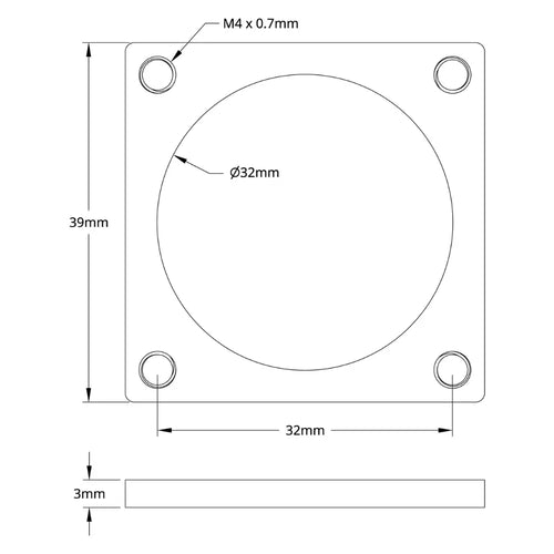 ServoCity 32mm Square Pattern Steel Threaded Plate - 2 Pack