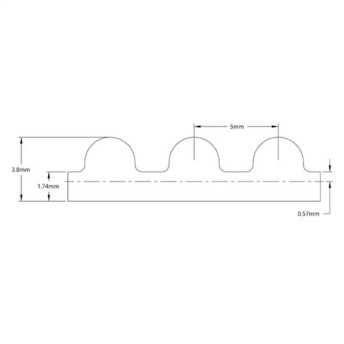ServoCity 3412 Series 5mm HTD Pitch Timing Belt (9mm Width, 315mm Pitch Length, 63 Tooth)