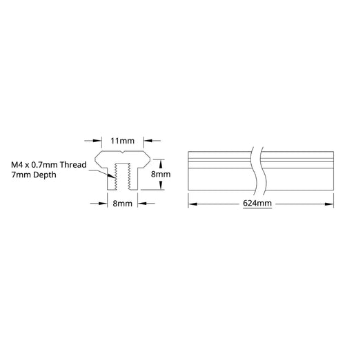 ServoCity 3700 Series 14.5mm V-Guide (624mm Length)