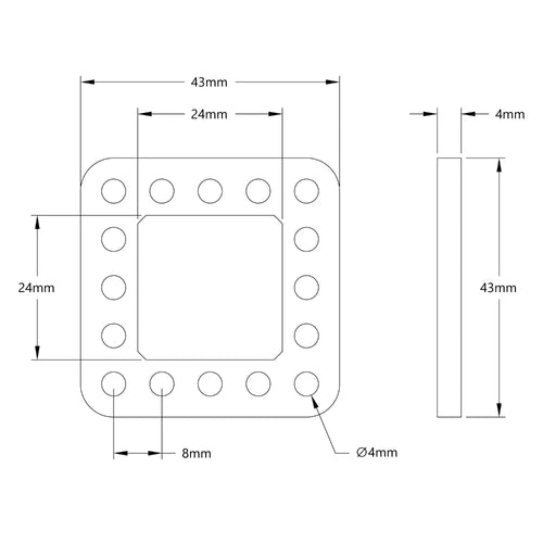 ServoCity 3704 Series Plastic GoRAIL Slide Plate (43-1) - 2 Pack
