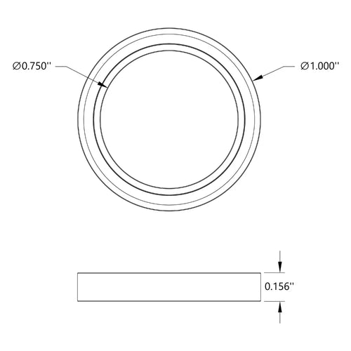 ServoCity 3/4" ID Non-Flanged Ball Bearing (1" OD, 5/32" Thickness) - 2 Pack