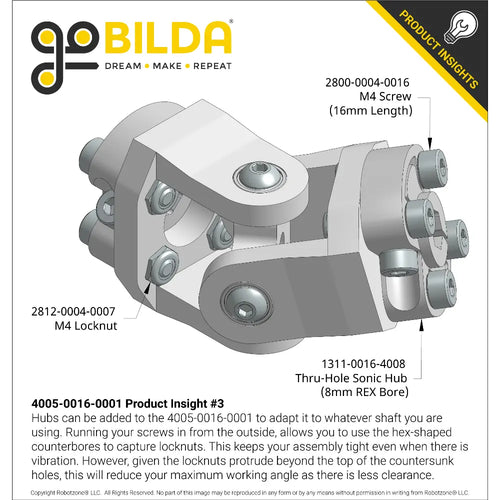 ServoCity 4005 Series Pattern Mount Universal Joint (16-1)