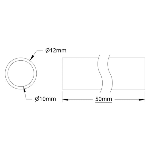 ServoCity 4100 Series Tube (10mm ID x 12mm OD, 50mm Length)