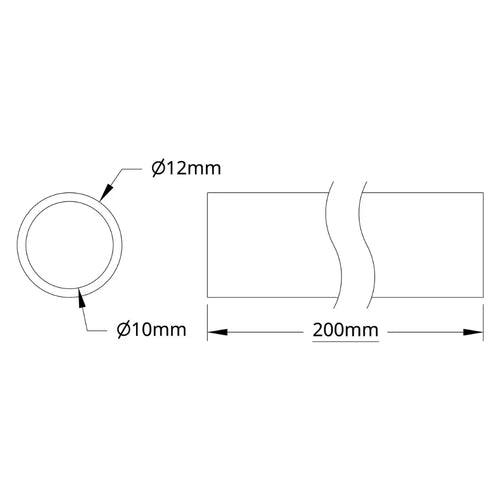 ServoCity 4100 Series Aluminum Tube (10mm ID x 12mm OD, 200mm Length)