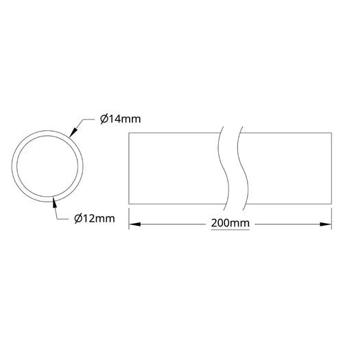 ServoCity 4100 Series Aluminum Tube (12mm ID x 14mm OD, 200mm Length)