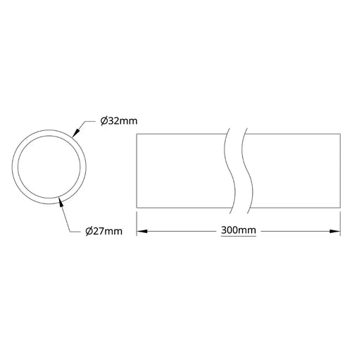 ServoCity 4100 Series Aluminum Tube (27mm ID x 32mm OD, 300mm Length)