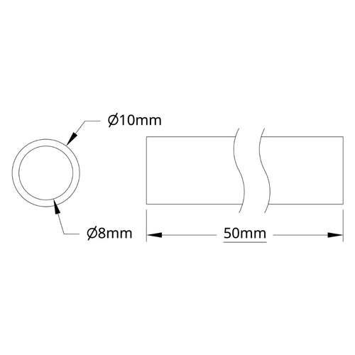 ServoCity 4100 Series Tube (8mm ID x 10mm OD, 50mm Length)