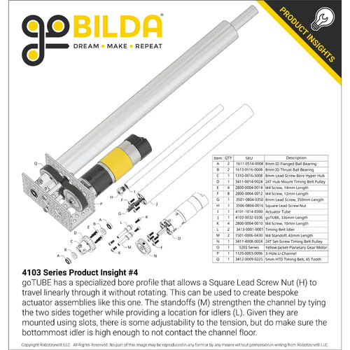 ServoCity 4103 Series goTUBE (1200mm Length)