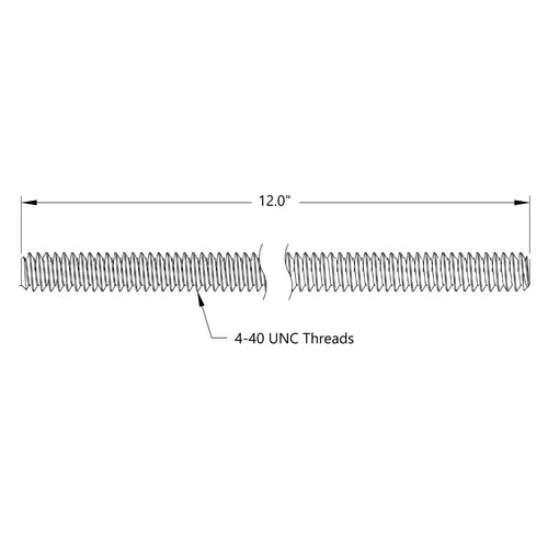 ServoCity 4-40 UNC Stainless Steel Threaded Rod (12" Length)