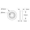 ServoCity 5mm ID Flanged Ball Bearing (14mm OD, 5mm Thickness) - 2 Pack