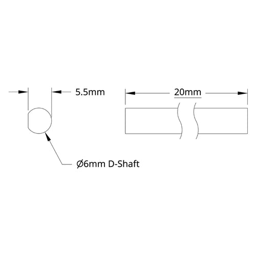ServoCity 6mm D-Shaft (20mm Length)