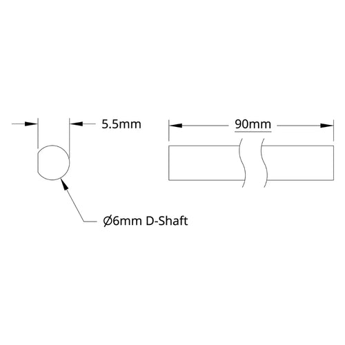 ServoCity 6mm D-Shaft (Stainless Steel, 90mm Length)