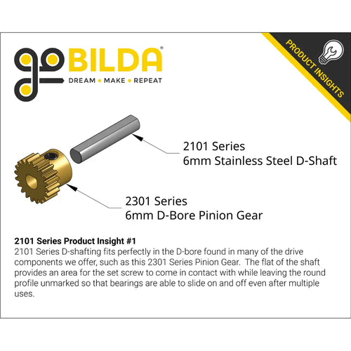 ServoCity 6mm D-Shaft (Stainless Steel, 90mm Length)