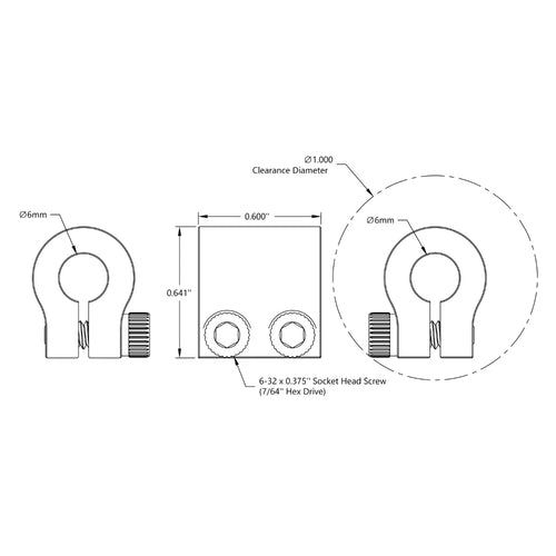 ServoCity 6mm to 6mm Clamping Shaft Coupler