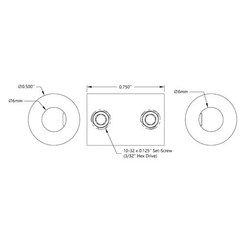 ServoCity 6mm to 6mm Set-Screw Shaft Coupler
