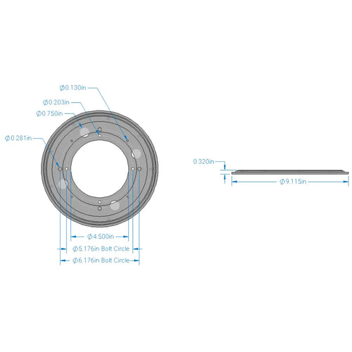 ServoCity 9" Round Ball Bearing Turntable (750lb Capacity)