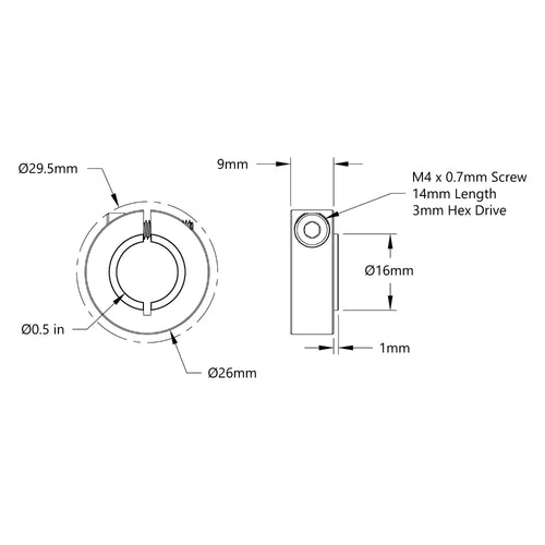 ServoCity Aluminum Clamping Collar (1/2" Bore)