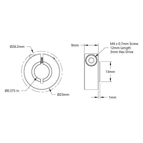 ServoCity Aluminum Clamping Collar (3/8" Bore)