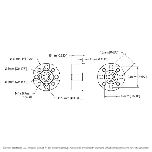 ServoCity Dual-Bearing Pillow Block (5mm Bore)