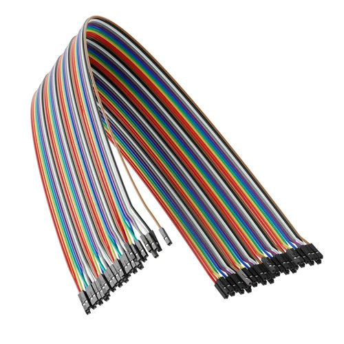 ServoCity Female to Female Jumper Wire (Multicolor, 50Cm Length) - 40 Pack